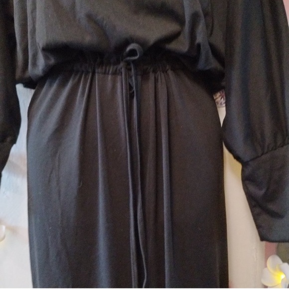 Black Straight Leg Jumpsuit with 3/4 sleeve - Picture 2 of 9
